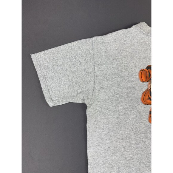 Rare Vintage 90s Disney Tigger Winnie The Pooh Gray Shirt Cartoon Art Medium Tee - Picture 4 of 11